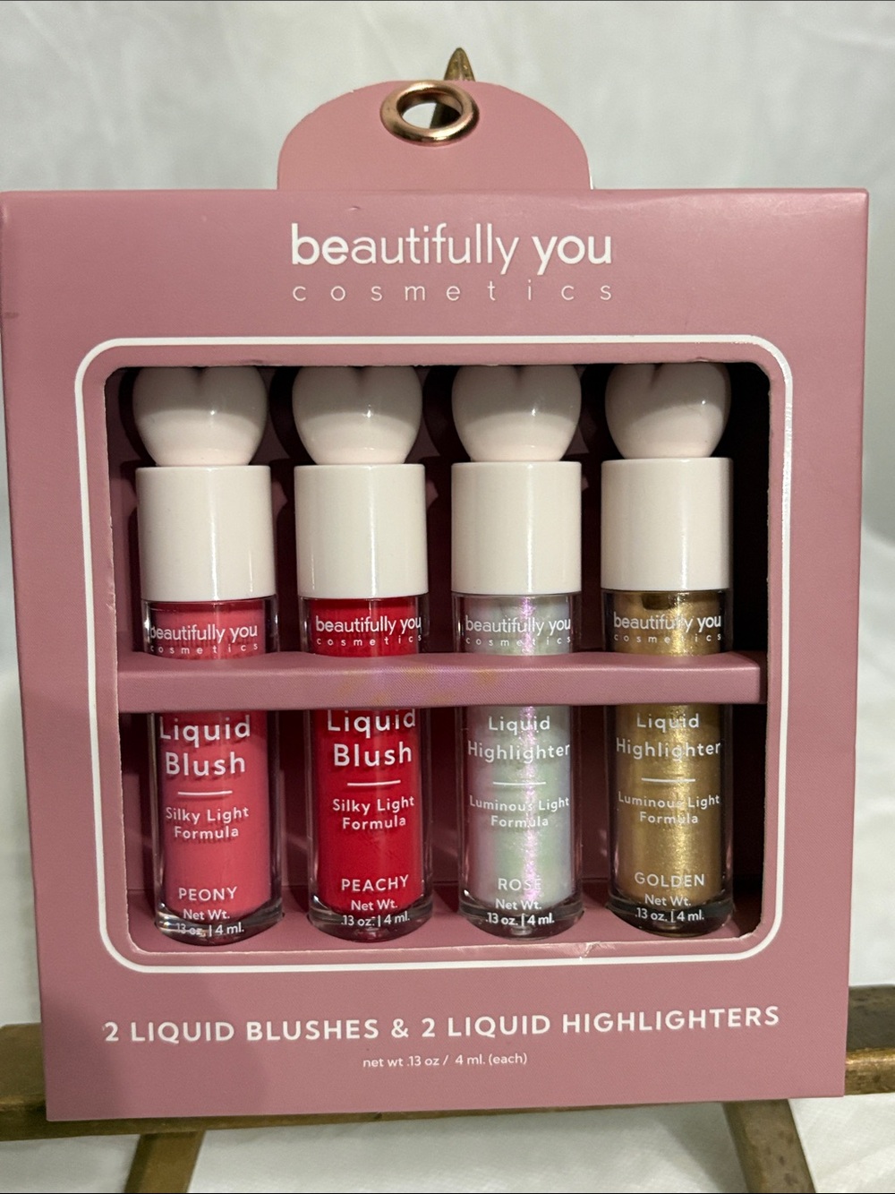 Beautifully You Cosmetics 4-Piece Liquid Blush & Highlighter Set